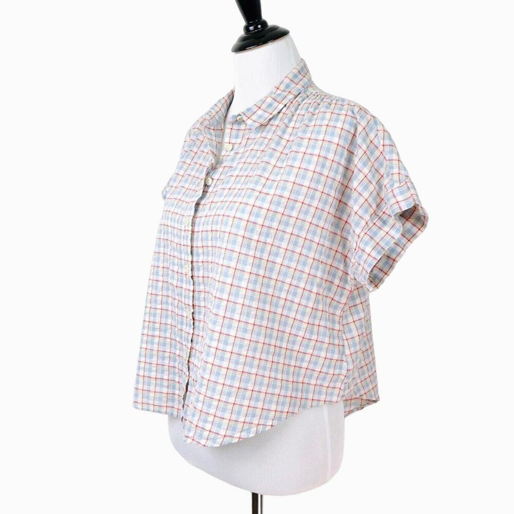 Madewell Size M Hilltop Shirt Button Front Short Sleeve Tahoe Plaid